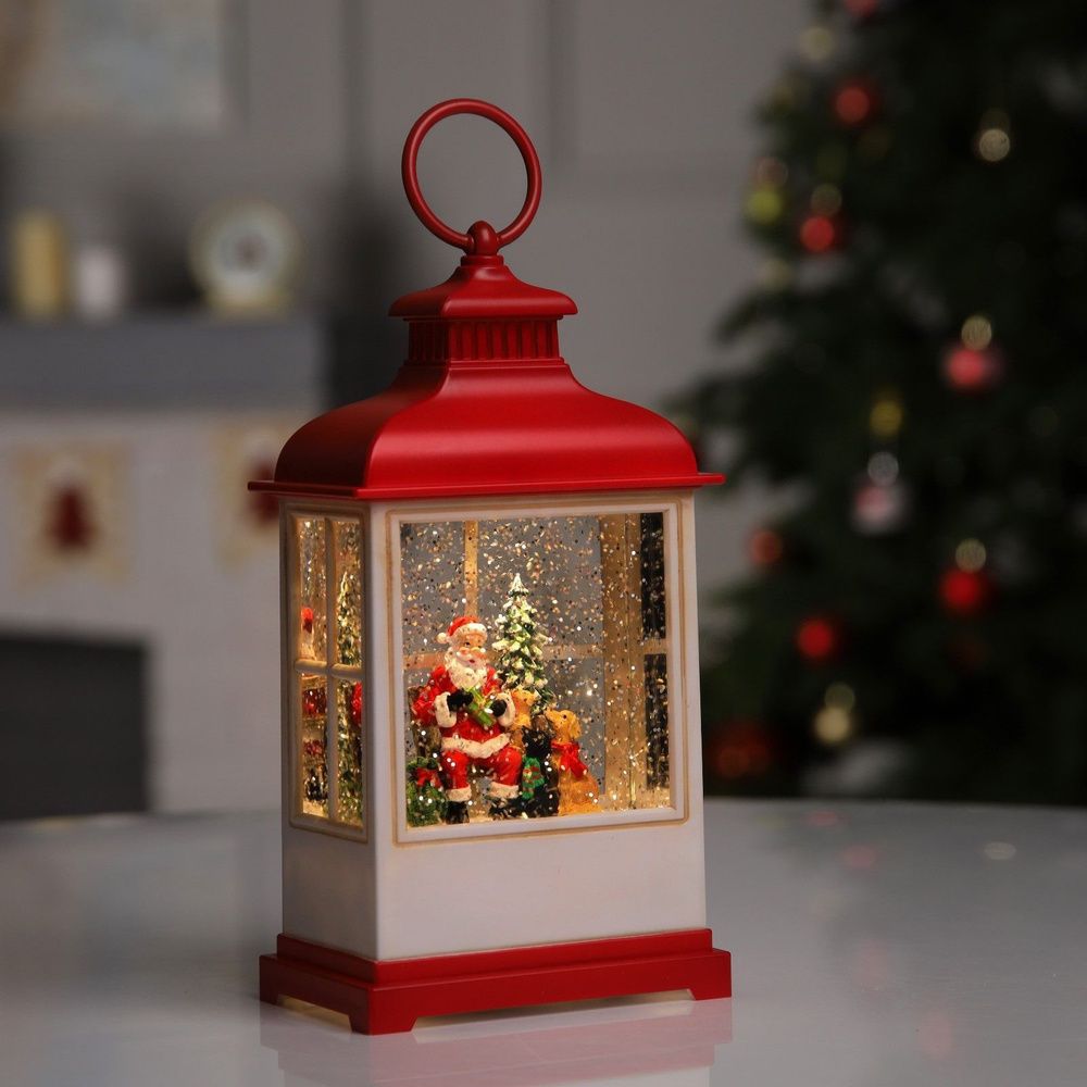 Farol navideño con luz